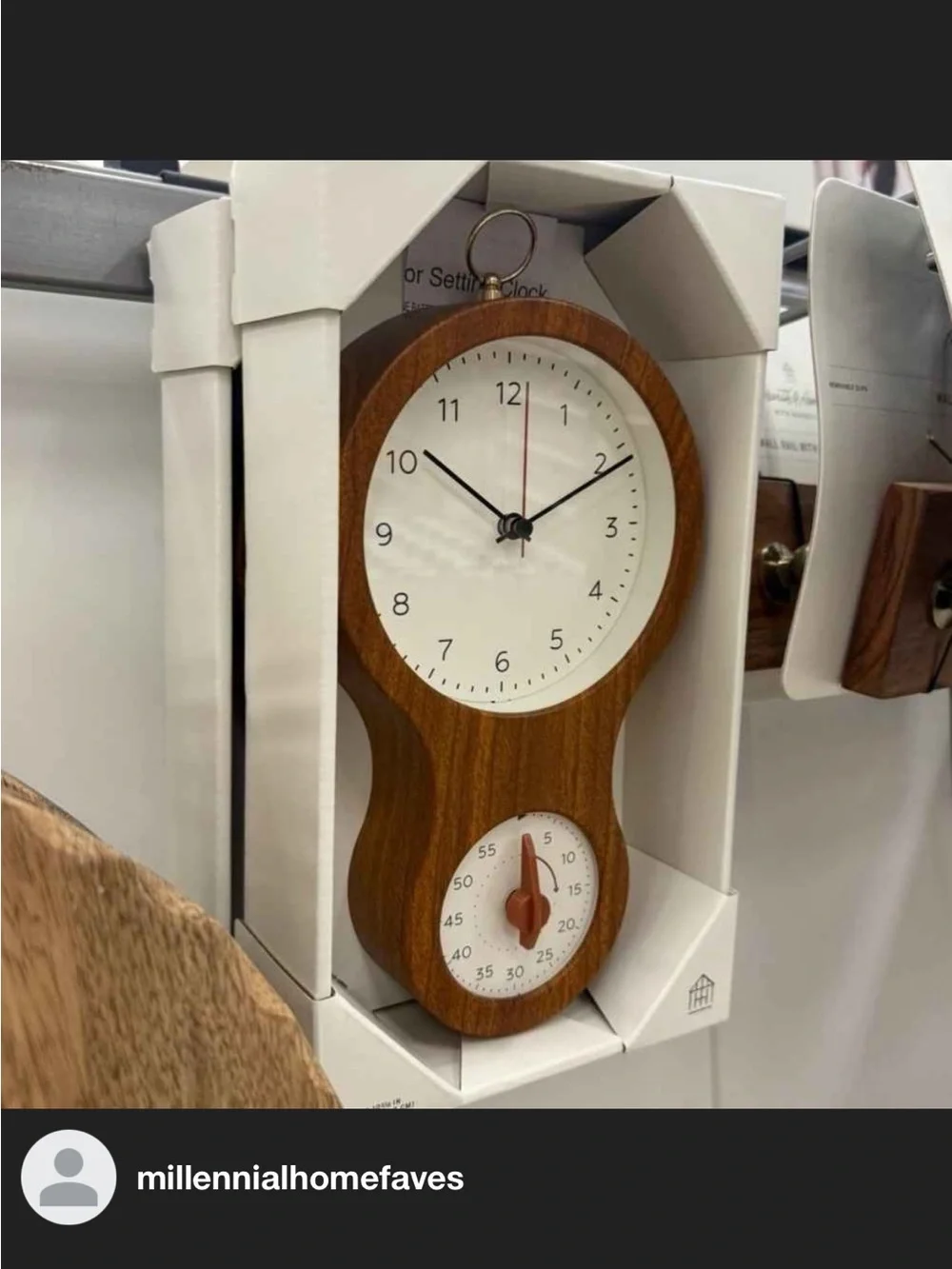 Faux Wood and Brass Kitchen Clock and Timer - Hearth & Hand™ with Magnolia